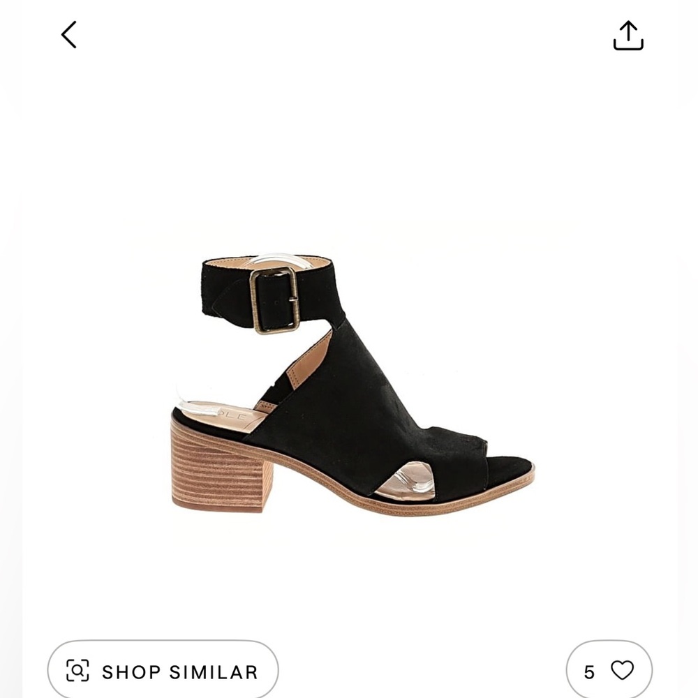 Sole Society Black Open-Toe Block Heel Sandals